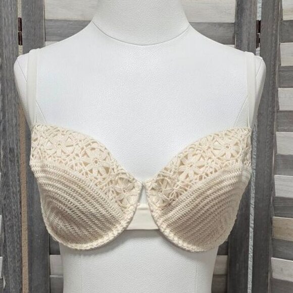 Women's Crochet Underwire Bikini Top | Shade & Shore | 38DD - Picture 1 of 11